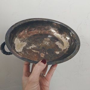 Vintage metal tray with handles